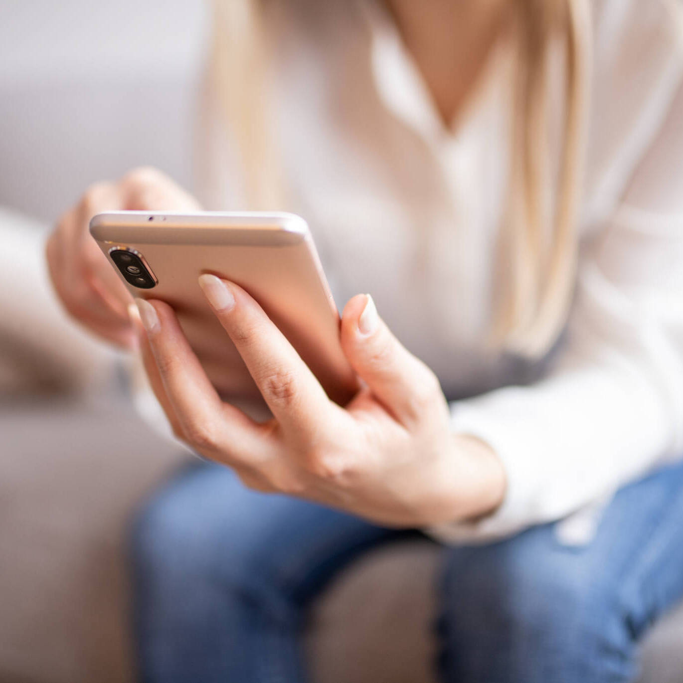 Young Woman With Mobile. Surfing The Internet Concept,social Med Young Woman With Mobile. Surfing The Internet Concept,social Med