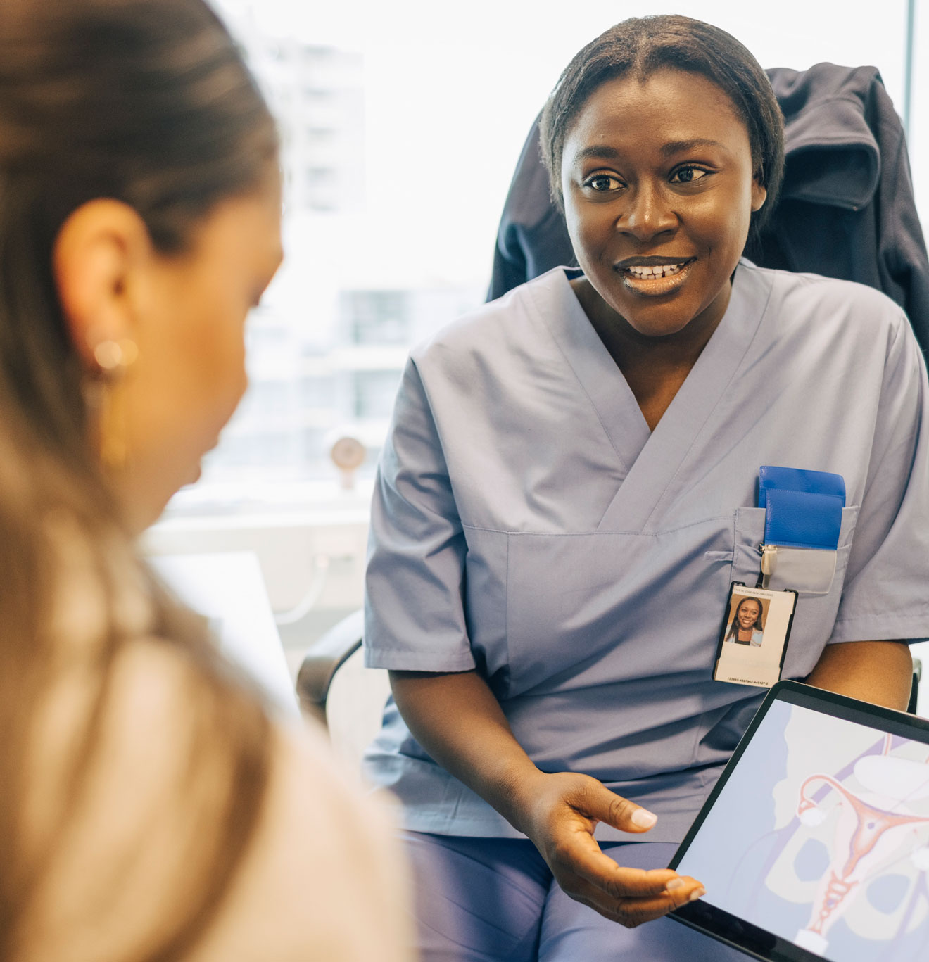 Nurse Consulting Woman